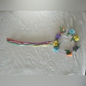 Vibrant Floral Kids Headband with Ribbons